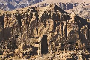 Bamiyan Gallery: Empty niche in the cliff where one of the famous carved Buddhas once stood