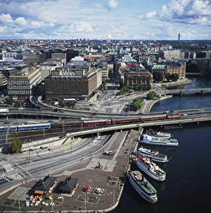 Norrmalm waterfront with cruise boats Norrmalm waterfront with cruise boats