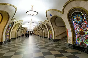 Tiled Collection: Novoslobodskaya Metro Station, Moscow, Russia, Europe