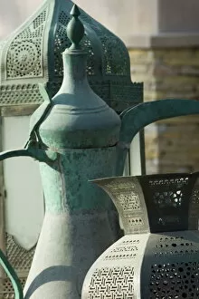 Old Arabian coffee pot and jars