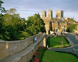 Old City Wall and York Minster Print