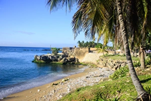 Old city walls on the coast in the old town of Santo Domingo, UNESCO World Heritage Site Old city walls on the coast in the old town of Santo Domingo, UNESCO World Heritage Site