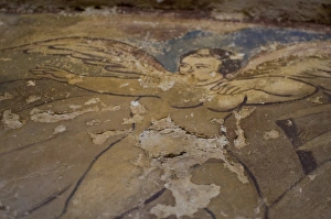 Old frescoes in the Quseir Amra castle, UNESCO World Heritage Site, Jordan, Middle East Old frescoes in the Quseir Amra castle, UNESCO World Heritage Site, Jordan, Middle East