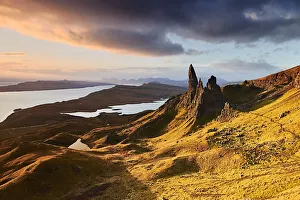 Old Man of Storr at a golden sunrise, Isle of Skye, Inner Hebrides, Scotland Old Man of Storr at a golden sunrise, Isle of Skye, Inner Hebrides, Scotland