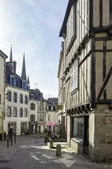Stereotypically French Gallery: The old streets of Quimper, Finistere, Brittany, France, Europe