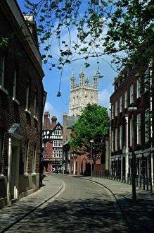 Gloucester Old Town Print: Cathedral Scene