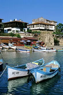 Old town and fishing harbour, Nesebur (Nessebar), Black Sea coast, Bulgaria, Europe