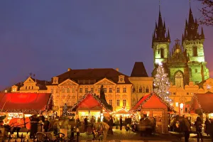 Old Town Square at Christmas time and Tyn Cathedral, Prague, Czech Republic, Europe Old Town Square at Christmas time and Tyn Cathedral, Prague, Czech Republic, Europe