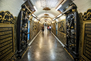 Guandu Temple Gallery: Ornamental tunnel through a mountain leading to the Guandu Temple, Guandu, Taipeh, Taiwan, Asia