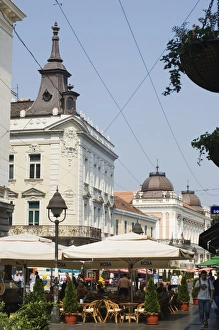 Outdoor cafes on Kneza Mihailova pedestrian boulevard Outdoor cafes on Kneza Mihailova pedestrian boulevard
