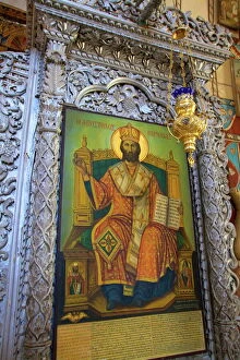 Images Dated 2nd July 2012: Painting of St. Barnabas in interior of St. Barnabas Monastery, North Cyprus, Cyprus, Europe