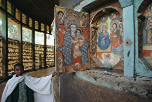 Paintings and interior in the Ura Kedane Meheriet (Kidene Mehret) (Ura Kidanemereth) Christian church, Zege peninsula Paintings and interior in the Ura Kedane Meheriet (Kidene Mehret) (Ura Kidanemereth) Christian church, Zege peninsula