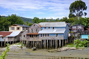 Palafita stilt wooden houses on Chiloe Island, Northern Patagonia, Chile, South America Palafita stilt wooden houses on Chiloe Island, Northern Patagonia, Chile, South America
