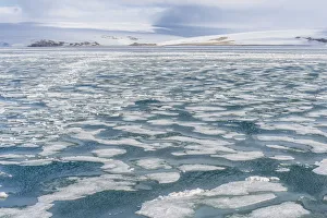 Palanderbukta Bay, Pack ice pattern, Gustav Adolf Land, Nordaustlandet Palanderbukta Bay, Pack ice pattern, Gustav Adolf Land, Nordaustlandet
