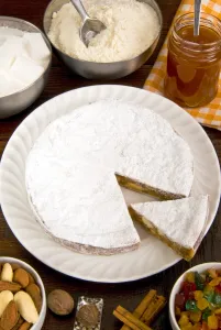 Panforte of Siena, a traditional fruit and nut cake for Christmas, Tuscany, Italy, Europe Panforte of Siena, a traditional fruit and nut cake for Christmas, Tuscany, Italy, Europe