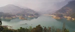Panorama of Shiqiao Lake of the Wulong Karst geological park, UNESCO World Heritage Site Panorama of Shiqiao Lake of the Wulong Karst geological park, UNESCO World Heritage Site