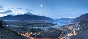 Panorama of Sorico and Lake Como seen from Chiesa Di San Miro at dusk, Province of Como Panorama of Sorico and Lake Como seen from Chiesa Di San Miro at dusk, Province of Como