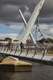 Derry Prints: Peace Bridge Print over River Foyle
