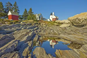 Pemaquid lightouse and fishermans museum, Pemaquid Point, Maine, United States of America Pemaquid lightouse and fishermans museum, Pemaquid Point, Maine, United States of America