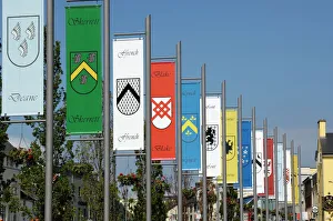 Pennants in Eyre Square representing the tribes (families) of Galway Pennants in Eyre Square representing the tribes (families) of Galway