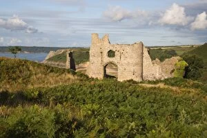 Defense Collection: Pennard Castle and Three Cliffs Bay, Gower Peninsula, Swansea, West Glamorgan, Wales