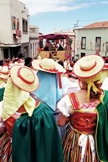 People wearing traditional dress during Corpus Christi celebration, La Orotava People wearing traditional dress during Corpus Christi celebration, La Orotava