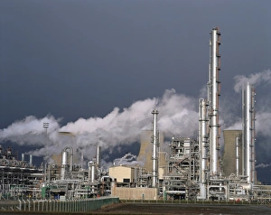 United Kingdom Travel Photography Prints: A petro-chemical plant at Runcorn, Cheshire, England, United Kingdom, Europe