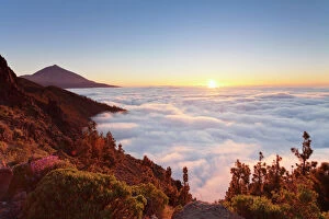 Flare Gallery: Pico del Teide at sunset, National Park Teide, UNESCO World Heritage Site, Tenerife