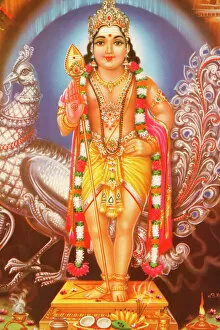 Spiritual Collection: Picture of Hindu god Subramania, India, Asia
