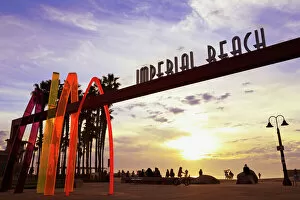 Western Script Gallery: Pier entrance, Imperial Beach, San Diego, California, United States of America, North