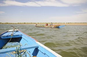 Pirogue or fishing boat on the backwaters of the Sine Saloum Delta, Senegal