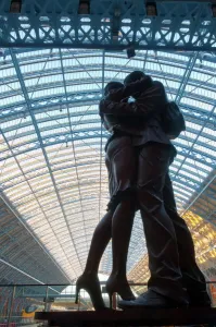 Prints of The Meeting Place, bronze sculpture by Paul Day, St. Pancras Station, London, England, United Kingdom, Europe Related Prints: The Meeting Place, St. Pancras Station Print, London England