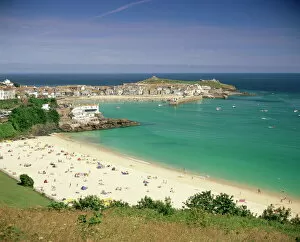 Relaxation Gallery: Porthminster beach and harbour, St. Ives, Cornwall, England, United Kingdom, Europe