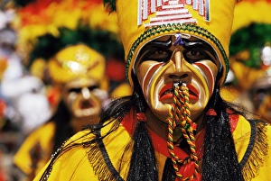 Portrait of a Tobas warrior during carnival called The Devil Dance (La Diablada) Portrait of a Tobas warrior during carnival called The Devil Dance (La Diablada)