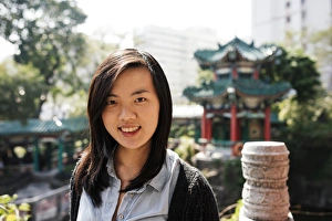 Portrait of young woman, Wong Tai Sin Temple, Kowloon, Hong Kong, China, Asia Portrait of young woman, Wong Tai Sin Temple, Kowloon, Hong Kong, China, Asia