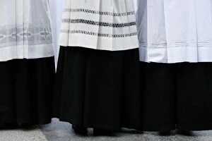 Three People Gallery: Priests vestment, Lourdes, Hautes Pyrenees, France, Europe