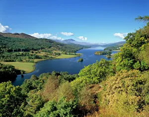 Prints of Queens View, famous viewpoint over Loch Tummel, near Pitlochry, Perth and Kinross, central Scotland, Scotland, United Kingdom, Europe Lake Prints: Queens View Print: Loch Tummel Panorama