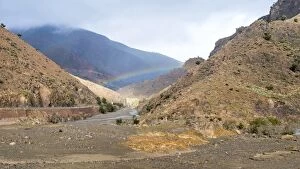 Atlas Mountains Gallery: Rainbow in a gorge, Tizi N Tichka pass in the Atlas Mountains, Al Haouz Province