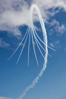 Images Dated 21st August 2015: The Red Arrows display team at Bournemouth Air Festival, Dorset, England, United Kingdom