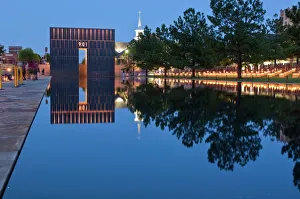 Reflecting Pool and The Gates of Time at the Oklahoma City National Memorial Reflecting Pool and The Gates of Time at the Oklahoma City National Memorial