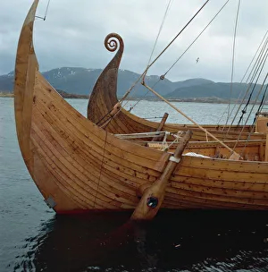 Prints of Replica Viking ships, Oseberg and Gaia, Haholmen, West Norway, Norway, Scandinavia, Europe Norway Prints: Replica Viking Ships Print: Oseberg & Gaia, Haholmen, Norway
