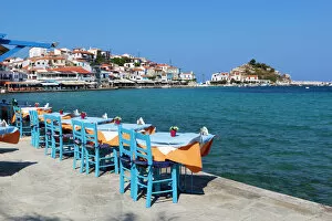 Aegean Sea Gallery: Restaurants on harbour, Kokkari, Samos, Aegean Islands, Greece