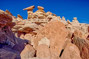 A ridge in the Devil's Playground of crumbling hoodoos that resemble Goblins A ridge in the Devil's Playground of crumbling hoodoos that resemble Goblins