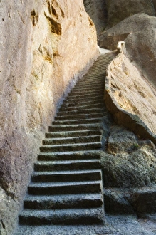 Rock cut steps on stairway, White Cloud scenic area, Huang Shan (Yellow Mountain) Rock cut steps on stairway, White Cloud scenic area, Huang Shan (Yellow Mountain)