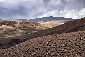 Rocky panorama of the high Atlas mountains in Morocco with a cloudy sky, Morocco Rocky panorama of the high Atlas mountains in Morocco with a cloudy sky, Morocco