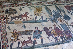 Roman mosaic at Villa Romana del Casale, UNESCO World Heritage Site, Piazza Armerina Roman mosaic at Villa Romana del Casale, UNESCO World Heritage Site, Piazza Armerina