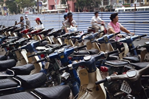 Rows of motorcycles parked in Ho Chi Minh City (Saigon) Rows of motorcycles parked in Ho Chi Minh City (Saigon)