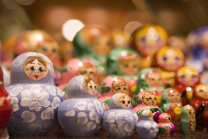 Russian dolls in shop, Old Town, Prague, Czech Republic, Europe Russian dolls in shop, Old Town, Prague, Czech Republic, Europe