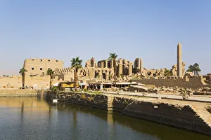 Sacred Lake, Karnak Temple Complex, UNESCO World Heritage Site, Luxor, Thebes, Egypt Sacred Lake, Karnak Temple Complex, UNESCO World Heritage Site, Luxor, Thebes, Egypt