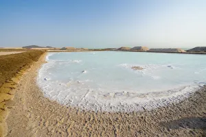 Salt deposit on water surface of Lake Afrera (Lake Afdera), Danakil Depression Salt deposit on water surface of Lake Afrera (Lake Afdera), Danakil Depression